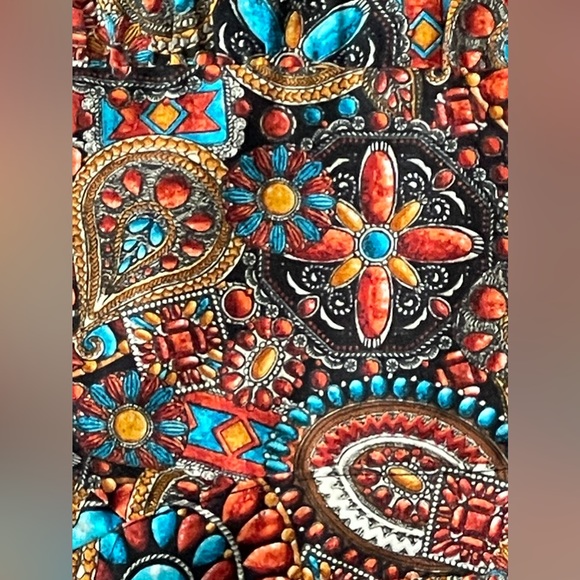 SOLD | Bernie Dexter Kelly Dress Heritage Print Pinup 50s Jewel Tone SMALL - Picture 13 of 13